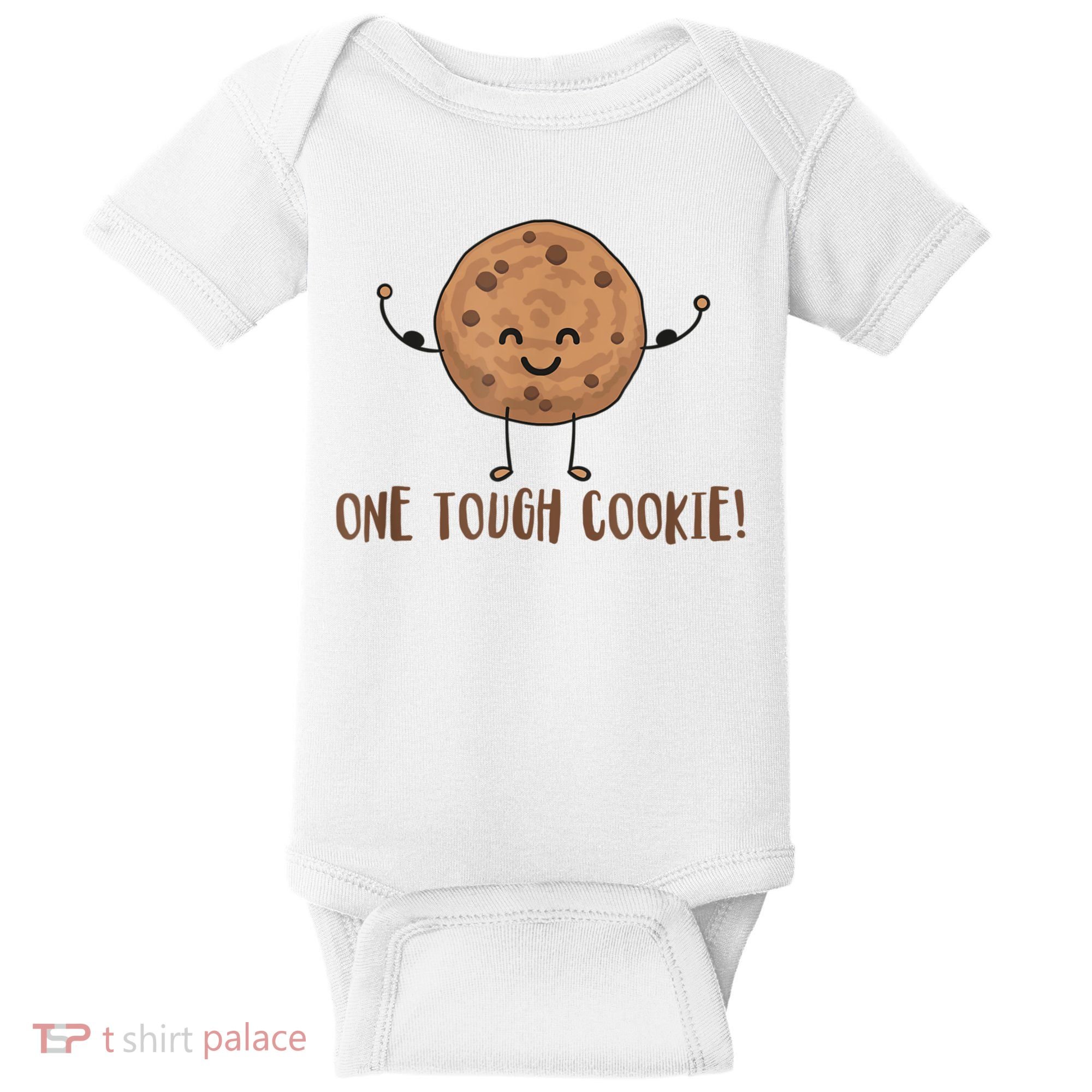 One Tough Cookie Cute Chocolate Chip Cookie With Muscles Baby Bodysuit
