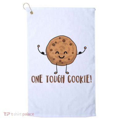One Tough Cookie Cute Chocolate Chip Cookie With Muscles Golf Towel
