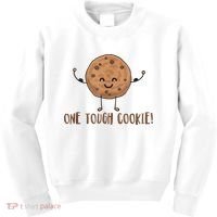 One Tough Cookie Cute Chocolate Chip Cookie With Muscles Kids Sweatshirt thumb 0
