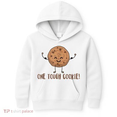 One Tough Cookie Cute Chocolate Chip Cookie With Muscles Kids Hoodie