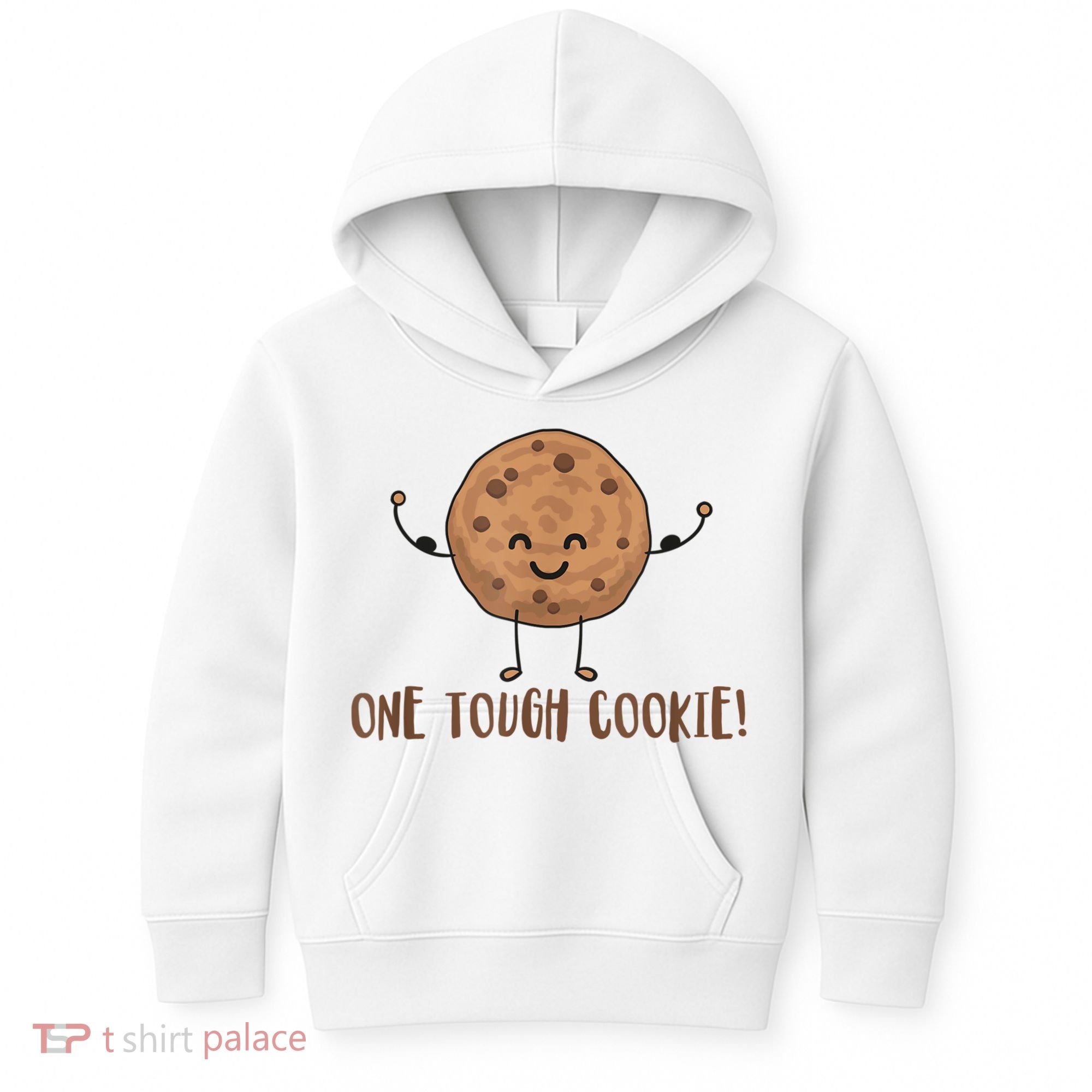 One Tough Cookie Cute Chocolate Chip Cookie With Muscles Kids Hoodie
