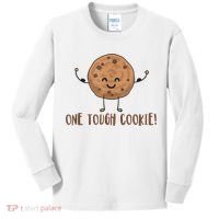 One Tough Cookie Cute Chocolate Chip Cookie With Muscles Kids Long Sleeve Shirt thumb 0