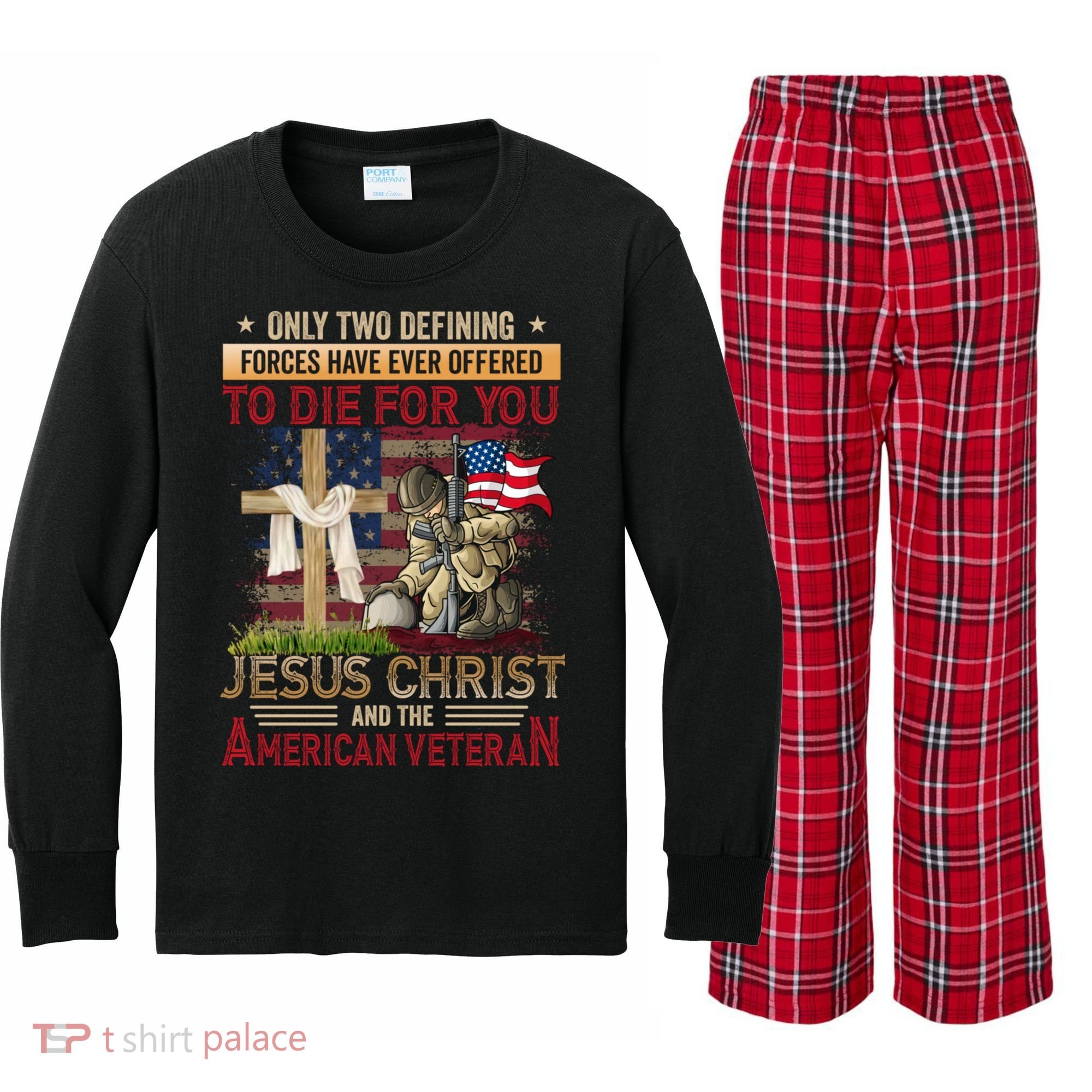 Only Two Defining Forces Have Ever Offered To Die For You Kids Long Sleeve Plaid Pajama Set