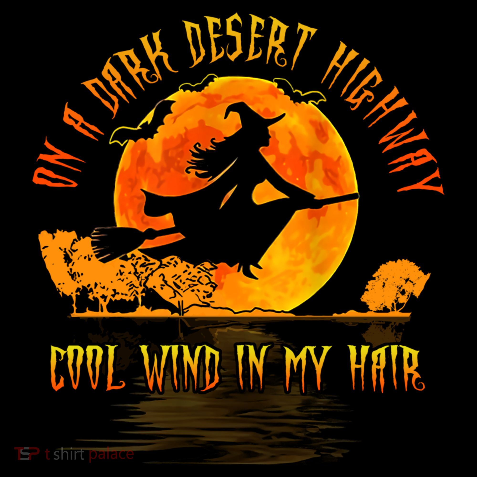 On The Dark Desert Highway Witch Riding Broom Night Hippies Cute Gift Coffee Mug