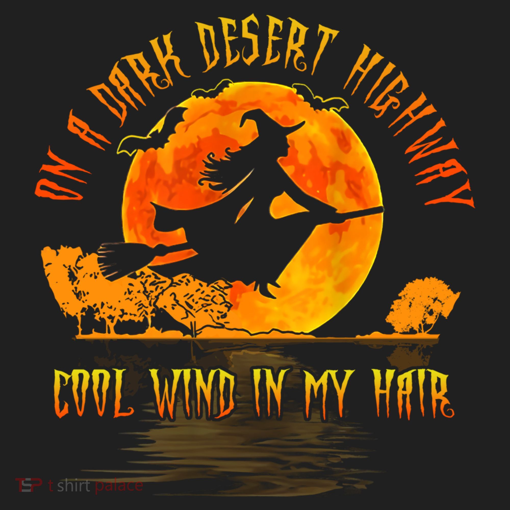 On The Dark Desert Highway Witch Riding Broom Night Hippies Cute Gift Beanie