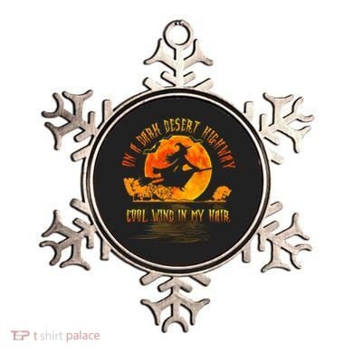 On The Dark Desert Highway Witch Riding Broom Night Hippies Cute Gift Ornament