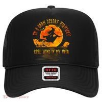 On The Dark Desert Highway Witch Riding Broom Night Hippies Cute Gift Hat thumb 0