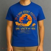 On The Dark Desert Highway Witch Riding Broom Night Hippies Cute Gift T-Shirt thumb 3