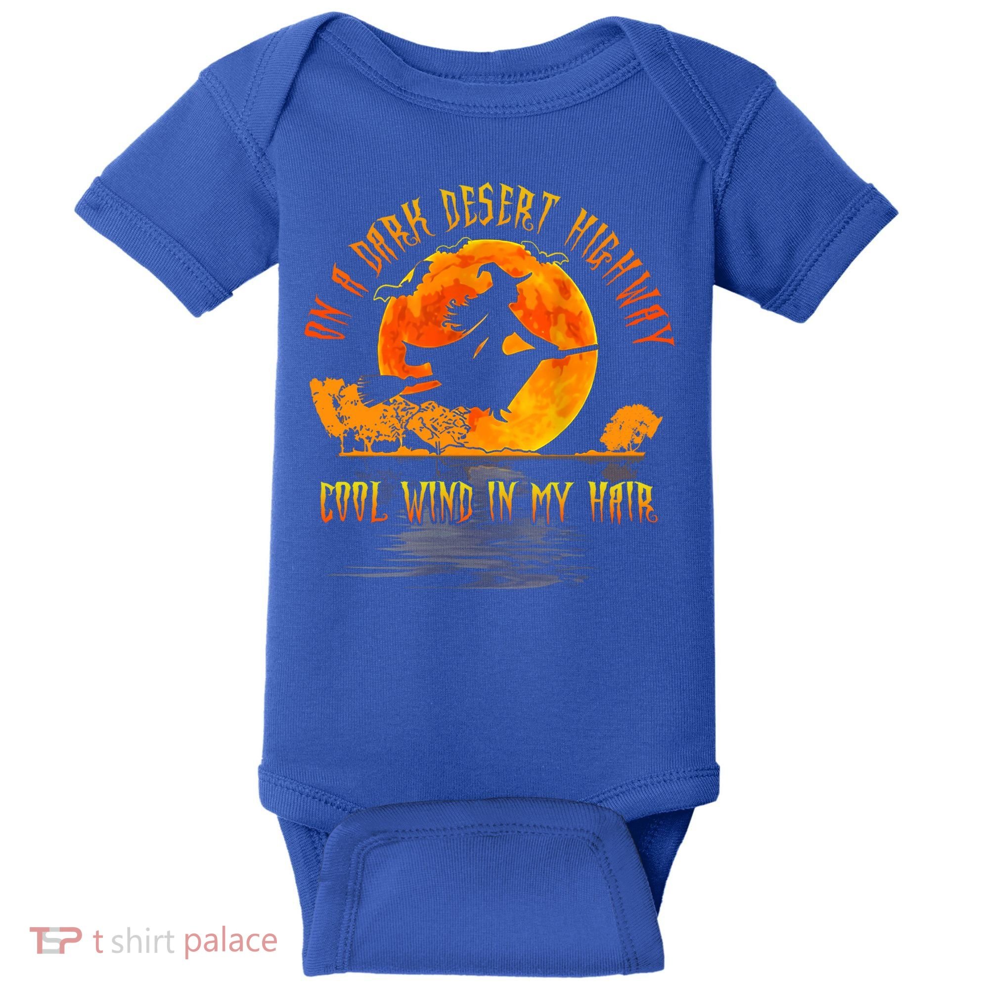 On The Dark Desert Highway Witch Riding Broom Night Hippies Cute Gift Baby Bodysuit
