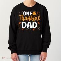 One Thankful Dad Matching Family Fall Thanksgiving Costume Women's Sweatshirt thumb 0