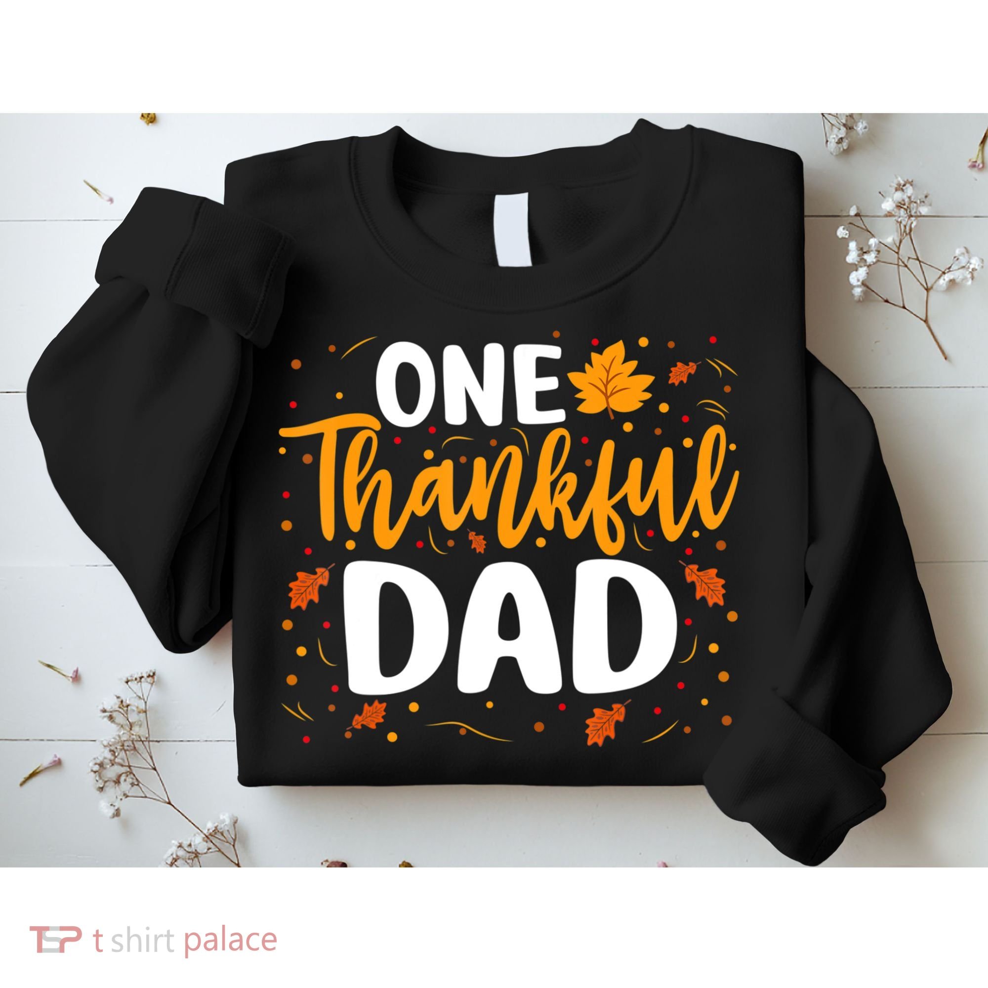 One Thankful Dad Matching Family Fall Thanksgiving Costume Sweatshirt