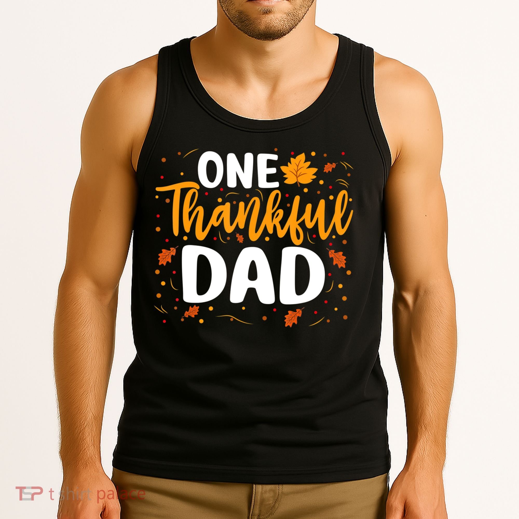 One Thankful Dad Matching Family Fall Thanksgiving Costume Tank Top