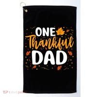 One Thankful Dad Matching Family Fall Thanksgiving Costume Golf Towel thumb 0