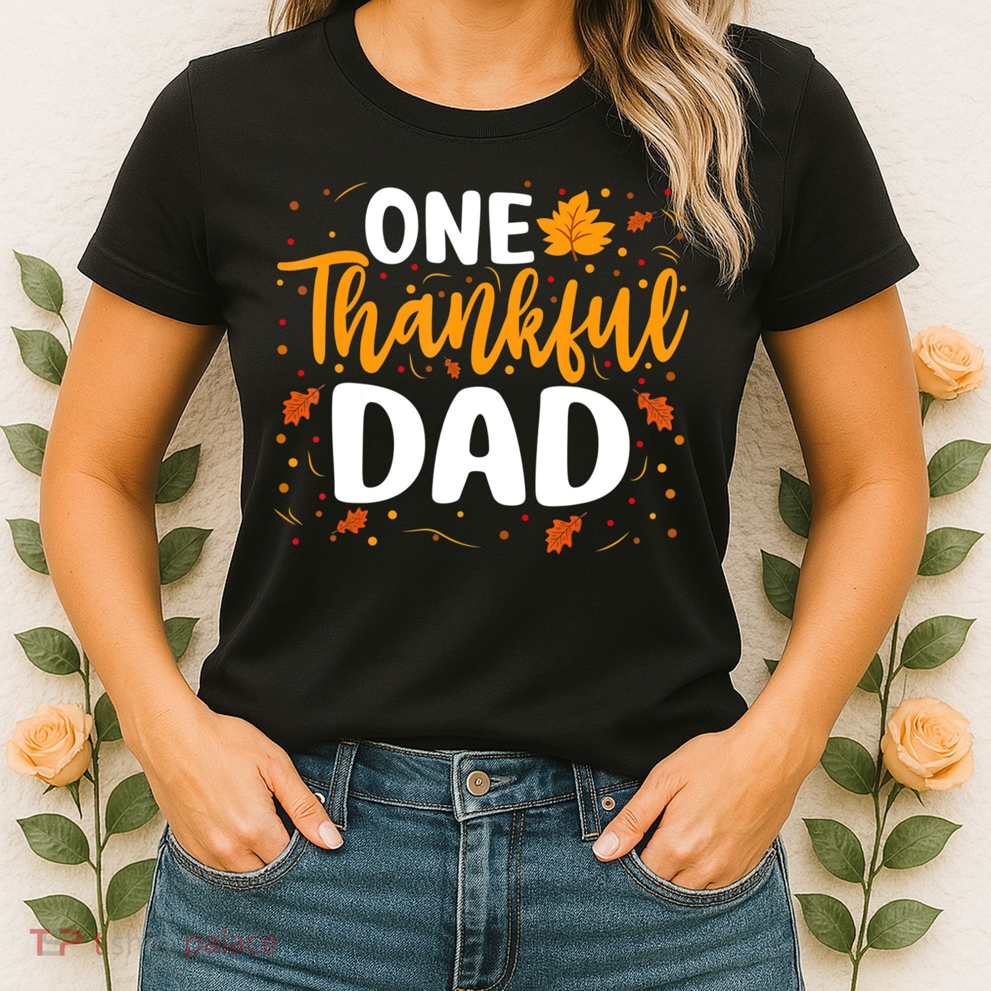 One Thankful Dad Matching Family Fall Thanksgiving Costume Women's T-Shirt