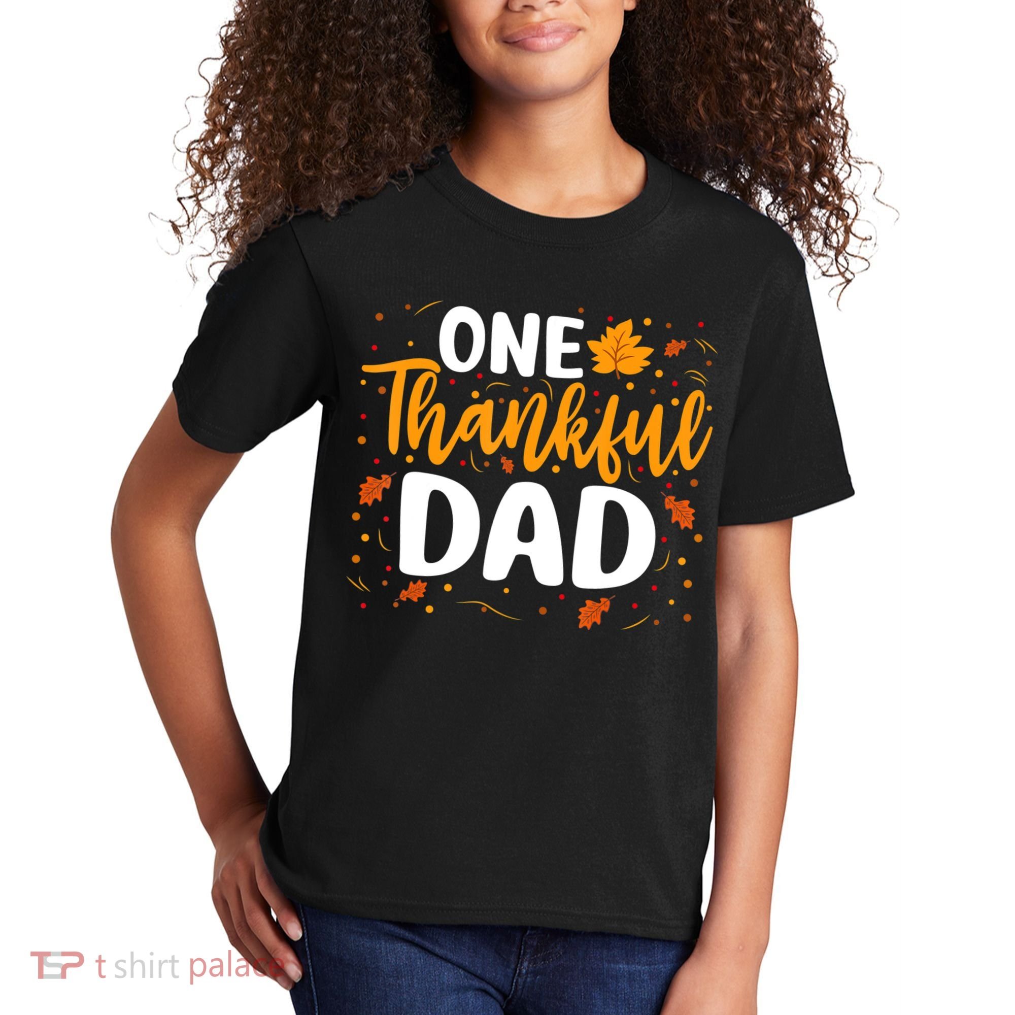One Thankful Dad Matching Family Fall Thanksgiving Costume Kids T-Shirt