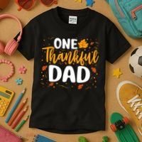 One Thankful Dad Matching Family Fall Thanksgiving Costume Kids T-Shirt thumb 3