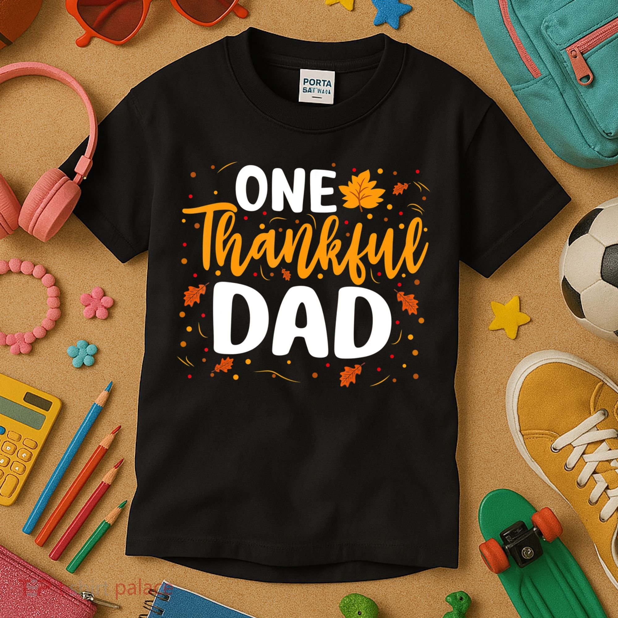 One Thankful Dad Matching Family Fall Thanksgiving Costume Kids T-Shirt