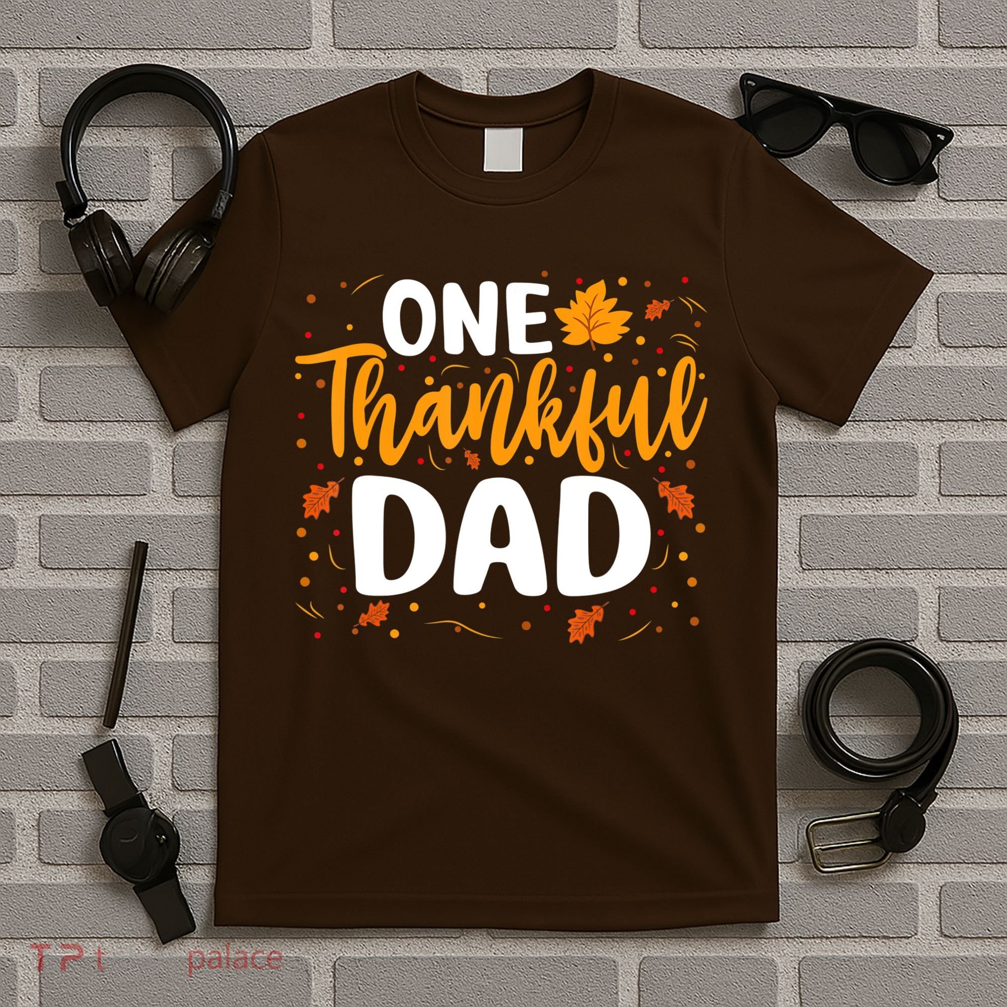 One Thankful Dad Matching Family Fall Thanksgiving Costume T-Shirt