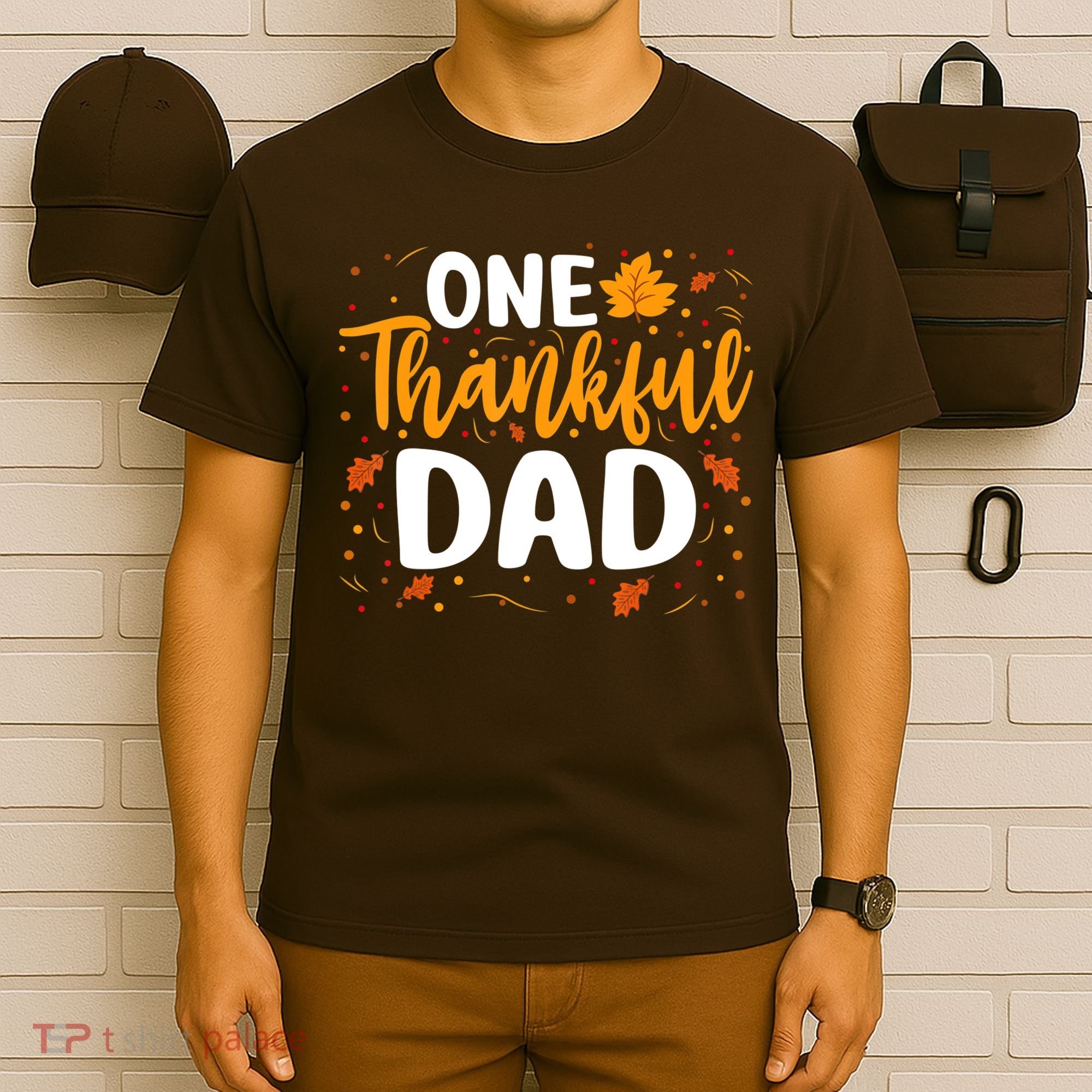 One Thankful Dad Matching Family Fall Thanksgiving Costume T-Shirt