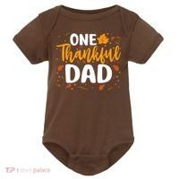 One Thankful Dad Matching Family Fall Thanksgiving Costume Baby Bodysuit thumb 0
