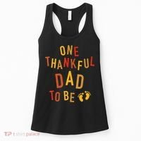 One Thankful Dad To Be Thanksgiving Pregnancy Announcement Women's Tank Top thumb 0