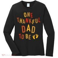 One Thankful Dad To Be Thanksgiving Pregnancy Announcement Women's Long Sleeve Shirt thumb 0