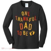 One Thankful Dad To Be Thanksgiving Pregnancy Announcement Kids Long Sleeve Shirt thumb 0