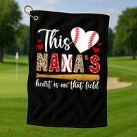 On That Field Baseball Nana Of A Baseball Player Nana Golf Towel thumb 1