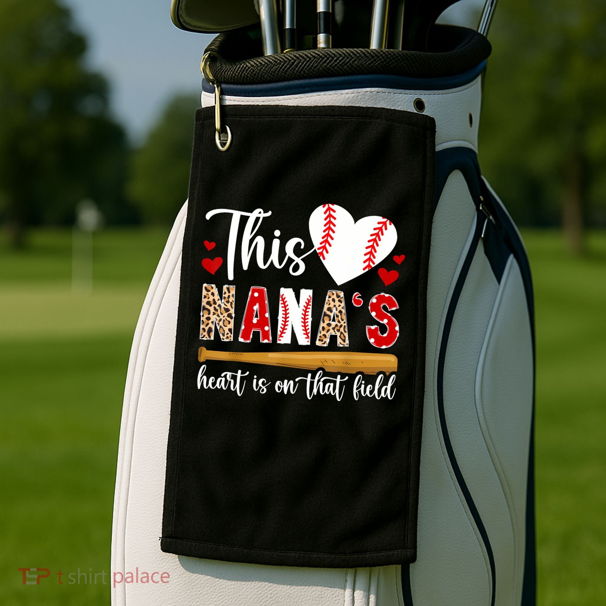On That Field Baseball Nana Of A Baseball Player Nana Golf Towel
