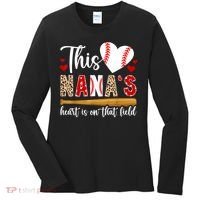 On That Field Baseball Nana Of A Baseball Player Nana Women's Long Sleeve Shirt thumb 0