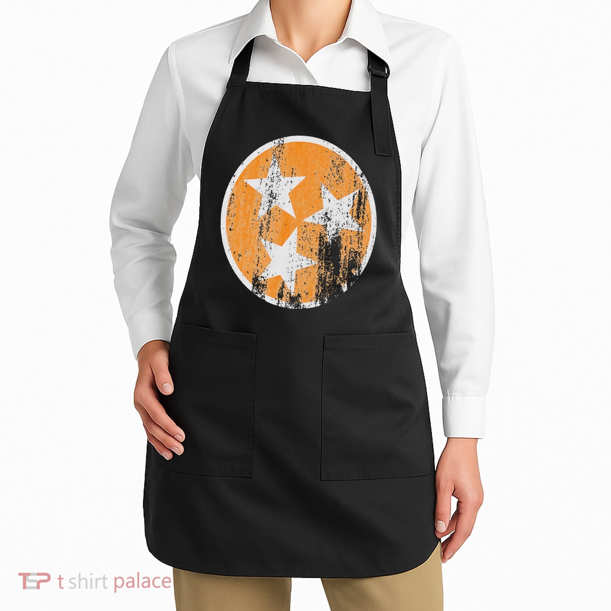 Orange Tennessee Flag Volunr State Tri Stars Tennessee Apron