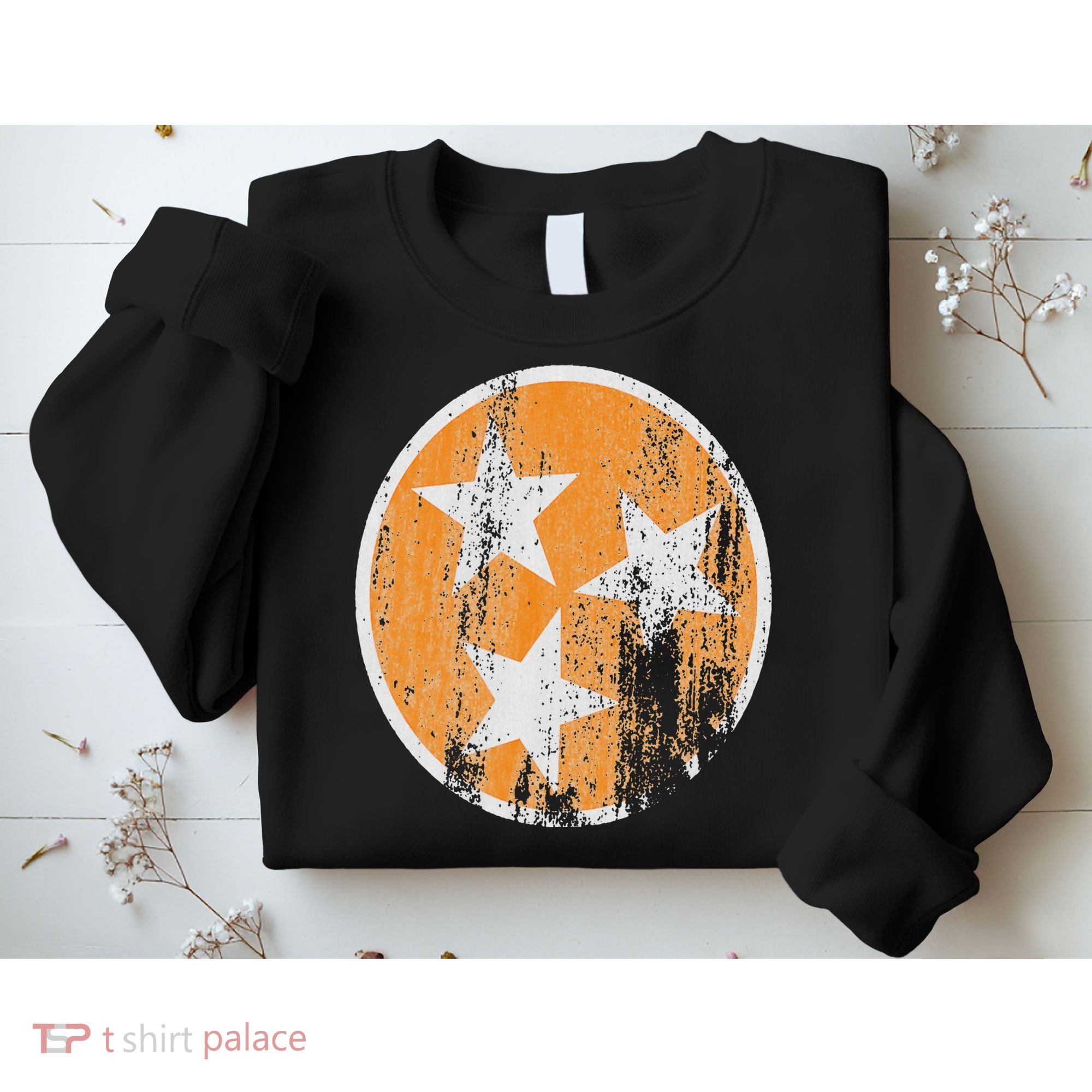 Orange Tennessee Flag Volunr State Tri Stars Tennessee Sweatshirt