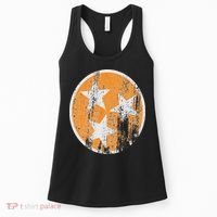 Orange Tennessee Flag Volunr State Tri Stars Tennessee Women's Tank Top thumb 0