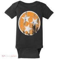 Orange Tennessee Flag Volunr State Tri Stars Tennessee Baby Bodysuit thumb 0