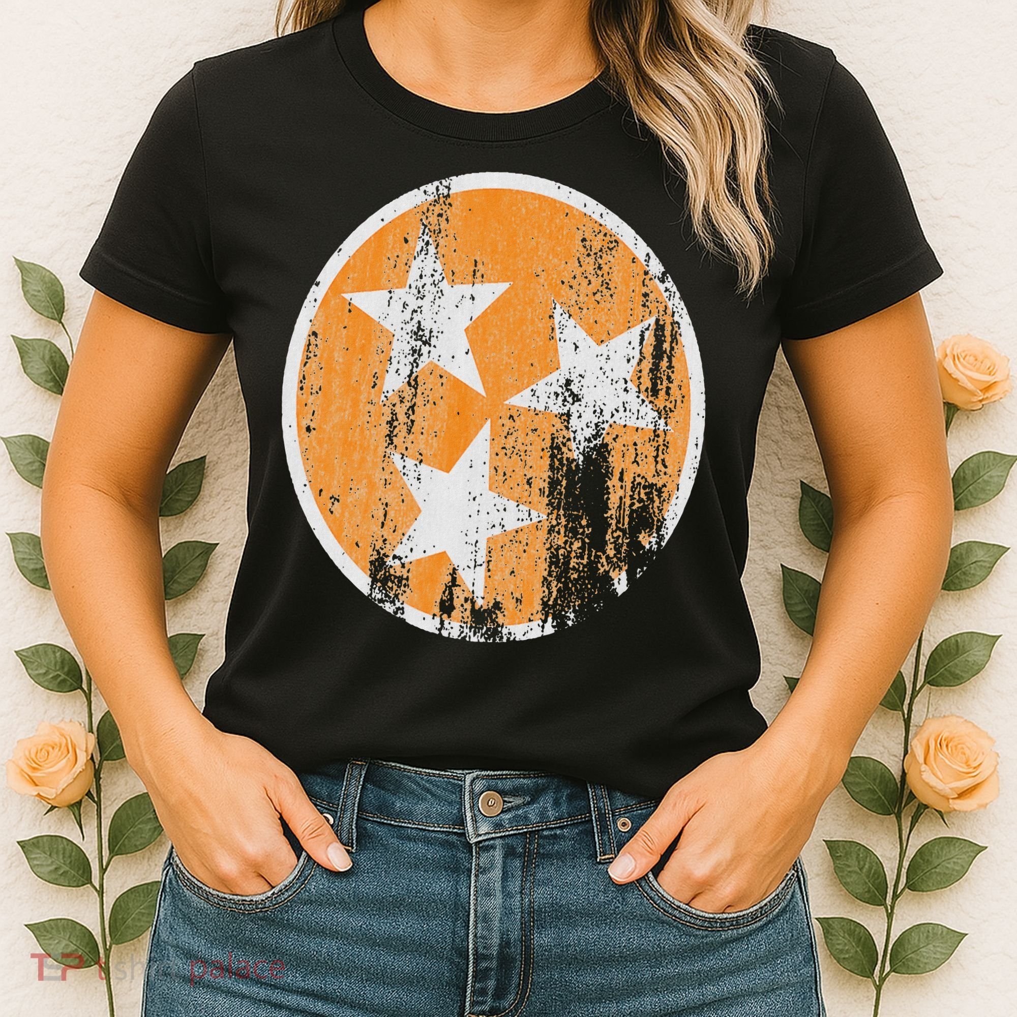 Orange Tennessee Flag Volunr State Tri Stars Tennessee Women's T-Shirt
