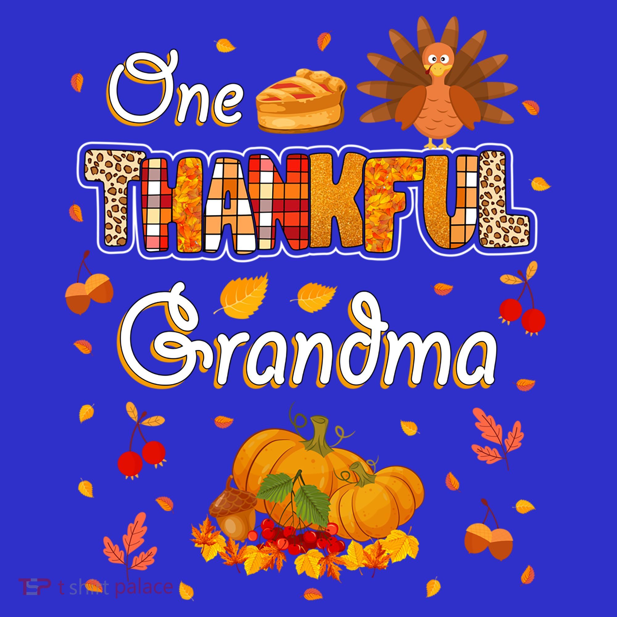 One Thankful Grandma Fall Leaves Autumn Grandma Thanksgiving Gift Sweatshirt