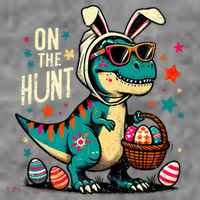 On The Hunt Dino Happy Easter Day T-rex Dinosaur  Toddler Hoodie thumb 2