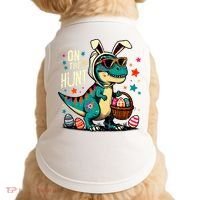 On The Hunt Dino Happy Easter Day T-rex Dinosaur  Doggie Tank thumb 0