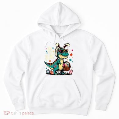 On The Hunt Dino Happy Easter Day T-rex Dinosaur  Hoodie