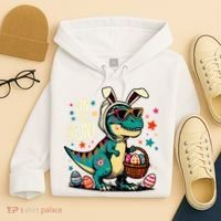 On The Hunt Dino Happy Easter Day T-rex Dinosaur  Hoodie thumb 4