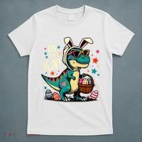 On The Hunt Dino Happy Easter Day T-rex Dinosaur  T-Shirt thumb 5