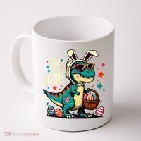 On The Hunt Dino Happy Easter Day T-rex Dinosaur  Coffee Mug thumb 0