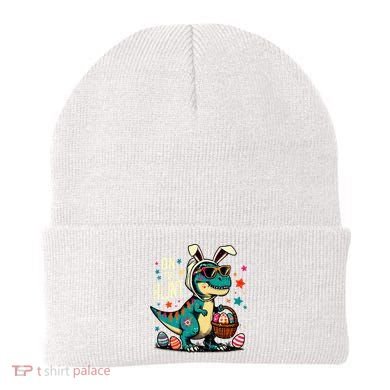 On The Hunt Dino Happy Easter Day T-rex Dinosaur  Beanie