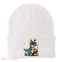 On The Hunt Dino Happy Easter Day T-rex Dinosaur  Beanie thumb 0