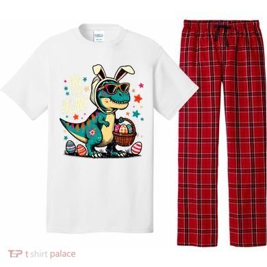 On The Hunt Dino Happy Easter Day T-rex Dinosaur  Pajama Set