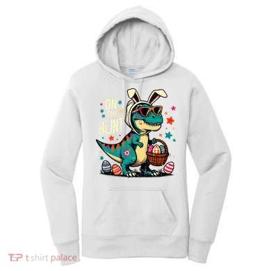 On The Hunt Dino Happy Easter Day T-rex Dinosaur  Women's Hoodie