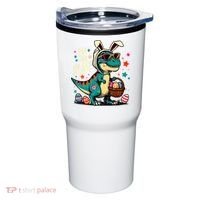 On The Hunt Dino Happy Easter Day T-rex Dinosaur  Tumbler thumb 0