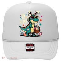 On The Hunt Dino Happy Easter Day T-rex Dinosaur  Hat thumb 0