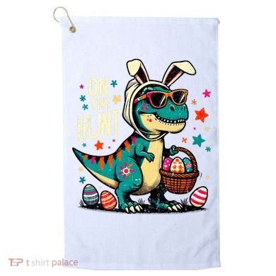On The Hunt Dino Happy Easter Day T-rex Dinosaur  Golf Towel