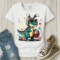 On The Hunt Dino Happy Easter Day T-rex Dinosaur  Women's T-Shirt thumb 3
